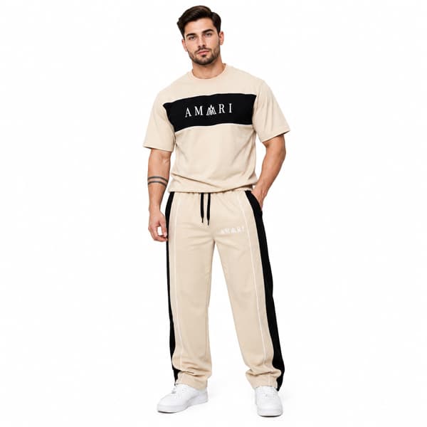 ست تیشرت و شلوار کرم AMIRI