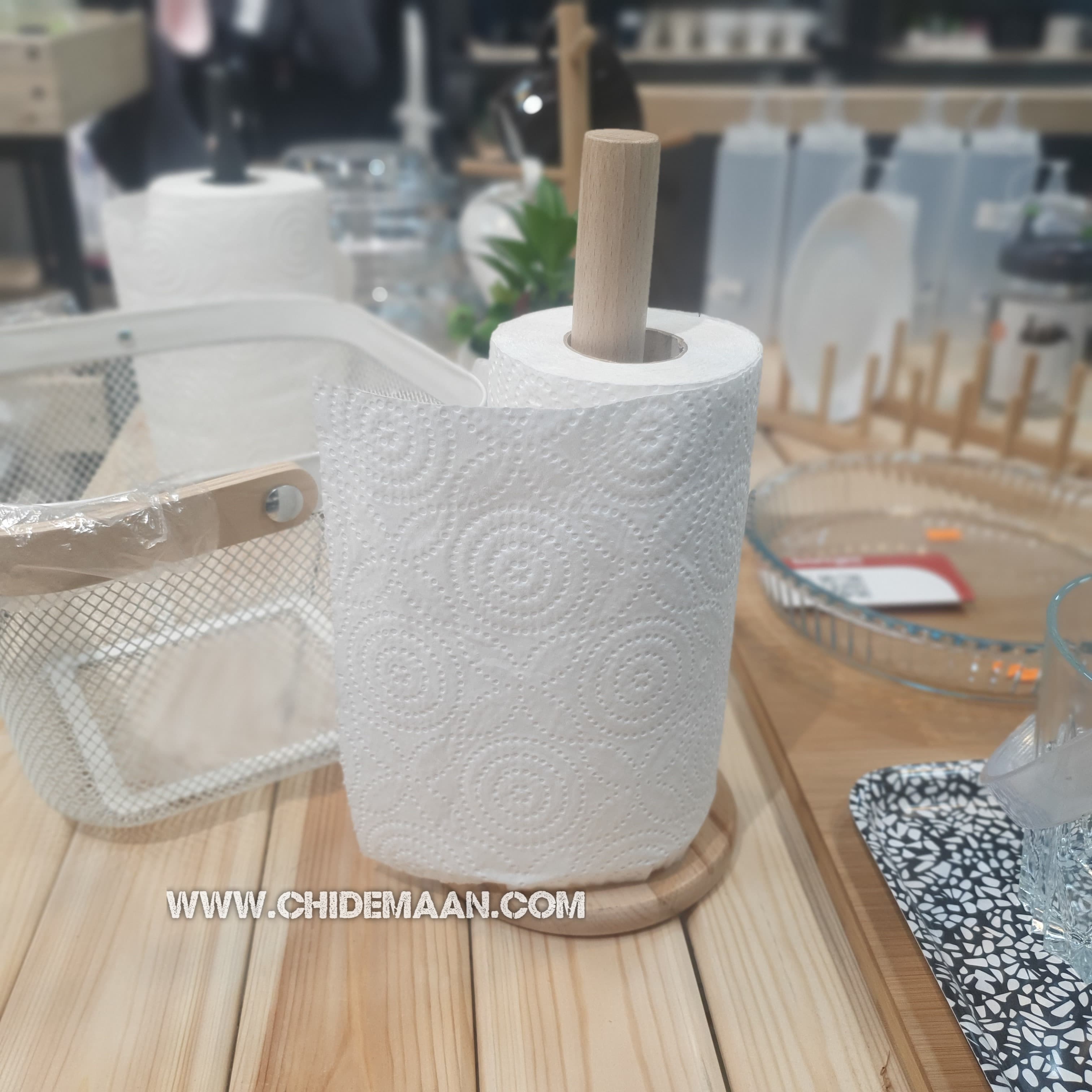 پایه رول دستمال حوله‌ای آشپزخانه ایکیا PAMPIG چوب راش — تصویر ۱۲