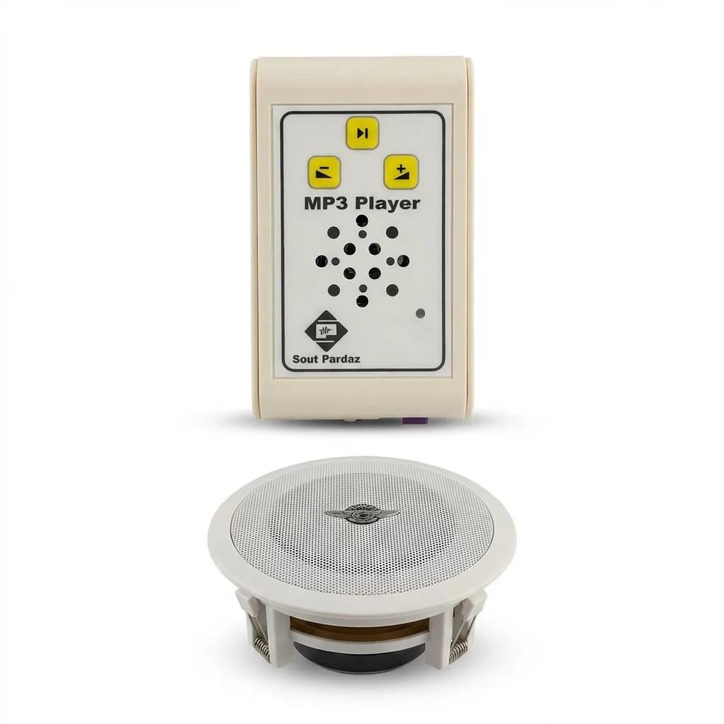 پکیج سیستم صوت سرویس بهداشتی SP-HW + اسپیکر سقفی پارتی ساند F6 — تصویر ۷