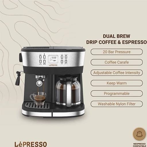 دستگاه قهوه و اسپرسوساز برند LePresso Dual Brew مشکی مدل LP002 با شناسه 558447 — تصویر ۵