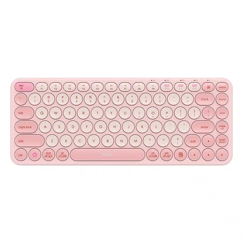 کیبورد بی‌سیم سه‌حالته باسئوس مدل Baseus K01B Wireless Tri-Mode Keyboard Pink