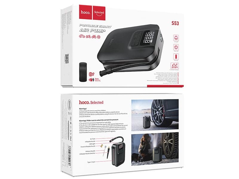 پمپ باد هوشمند هوکو Hoco Smart air pump S53 Breeze — تصویر ۷