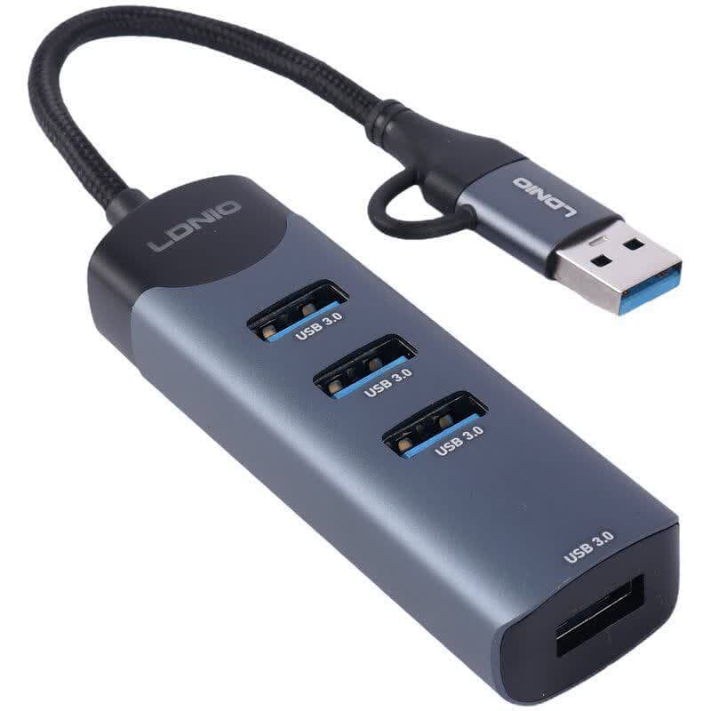 هاب 4 پورت Type-C / USB3.0 الدینیو DS-134UC