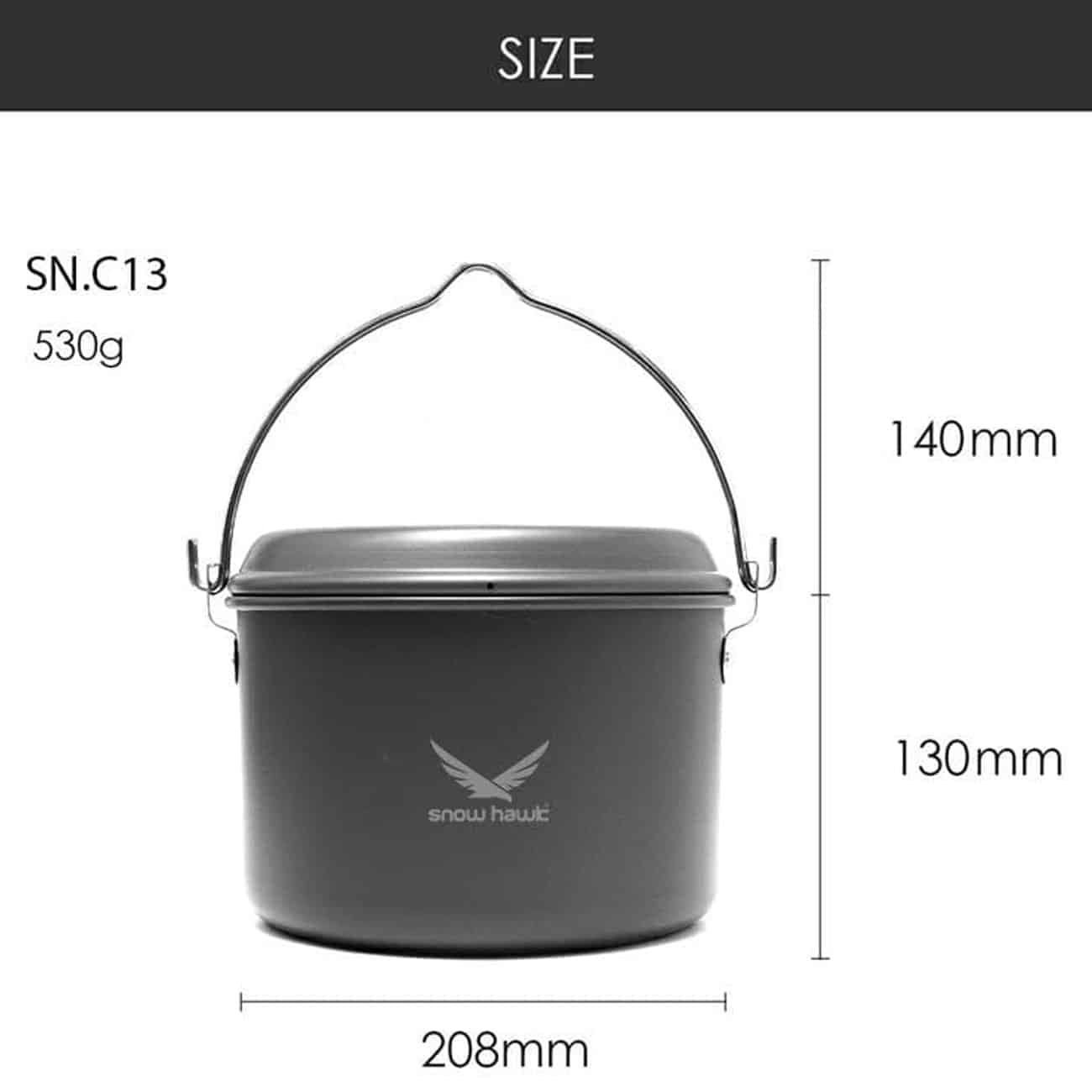 قابلمه کوهنوردی اسنوهاک Snow Hawk مدل SN-C13 ظرفیت 4.2 لیتر — تصویر ۱۲