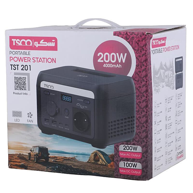 پاور استیشن تسکو TST 201 200W ظرفیت 32000 میلی آمپر ساعت + هدیه — تصویر ۱۱