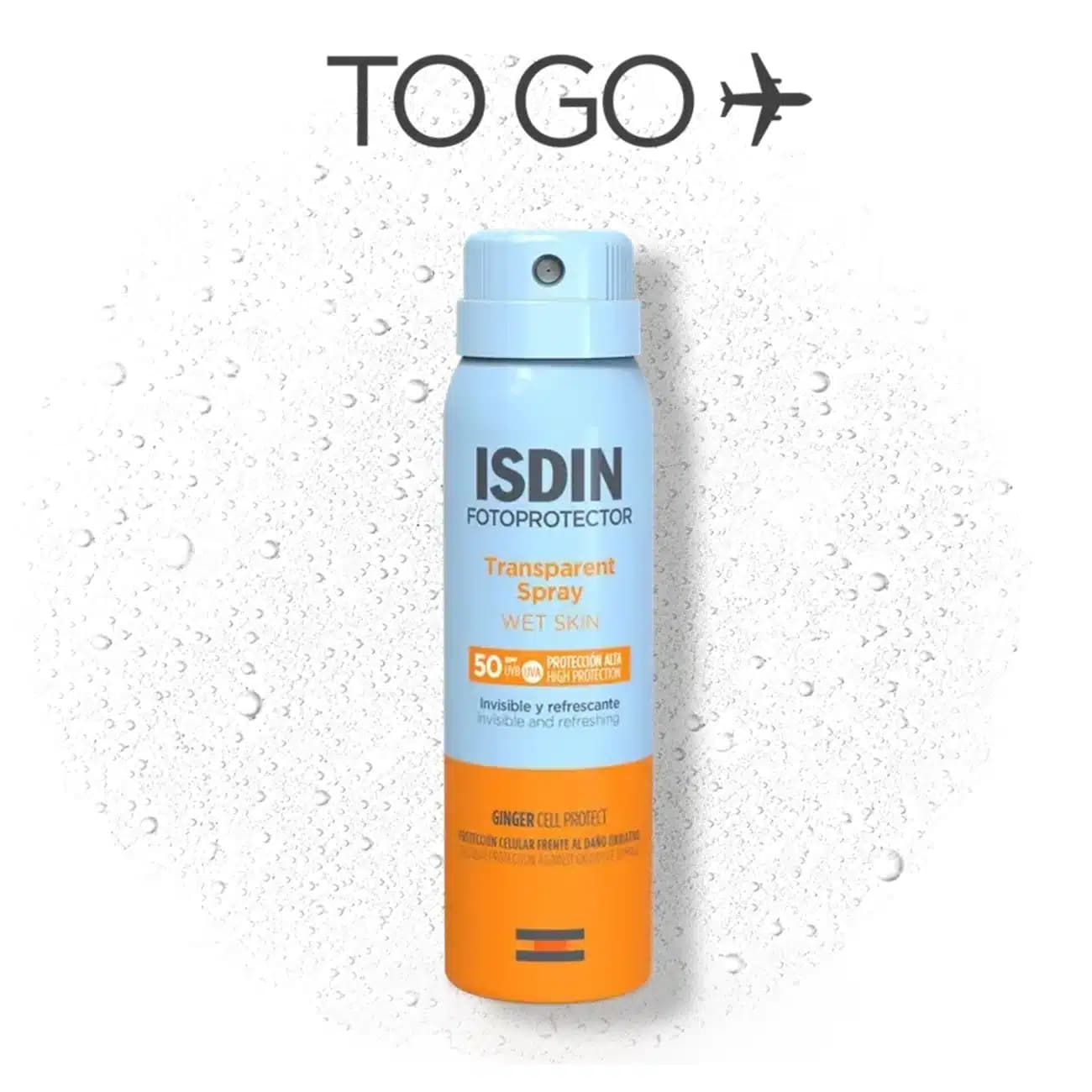 اسپری ضد آفتاب بی رنگ ایزدین ISDIN مدل Wet Skin با SPF50 — تصویر ۴