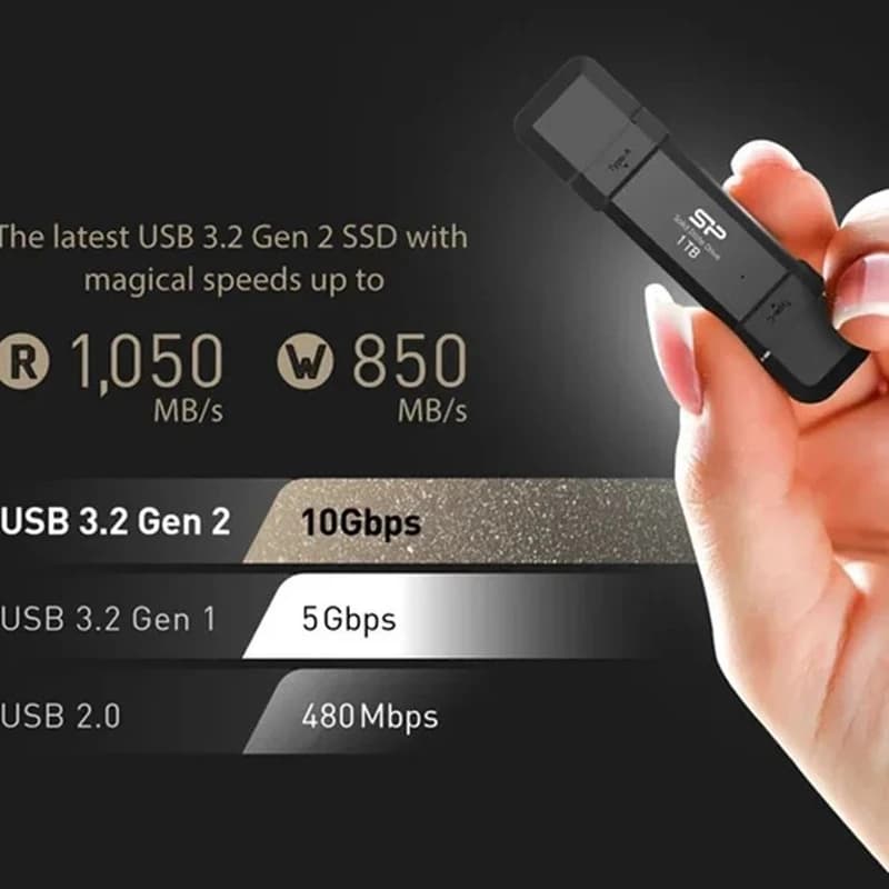 حافظه SSD اکسترنال سیلیکون پاور مدل DS72 ظرفیت یک ترابایت رابط USB Type-C 3.2 + هدیه — تصویر ۷