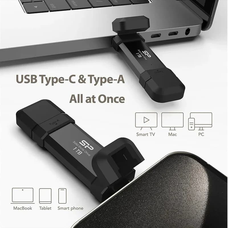 حافظه SSD اکسترنال سیلیکون پاور مدل DS72 ظرفیت یک ترابایت رابط USB Type-C 3.2 + هدیه — تصویر ۴
