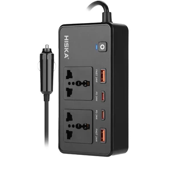 اینورتر و چند راهی خودرو هیسکا مدل CH5519 + هدیه