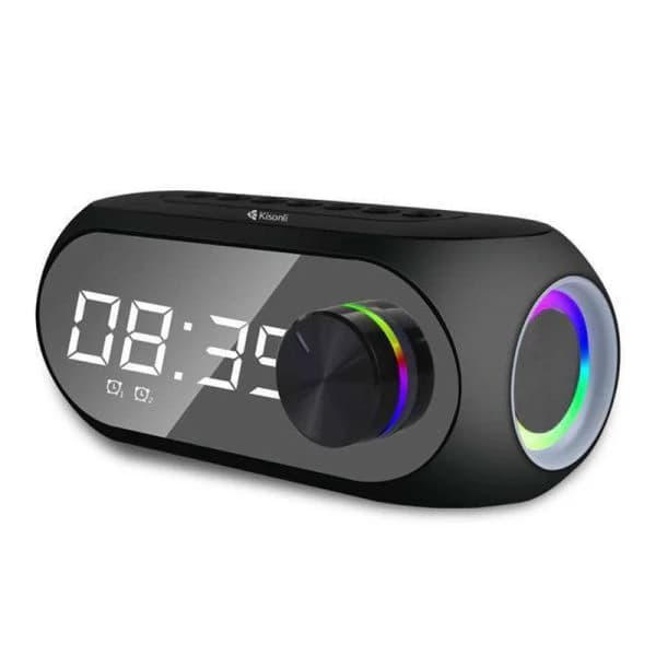 اسپیکر بلوتوثی قابل حمل ساعت دار کیسونلی مدل LP-2S + هدیه