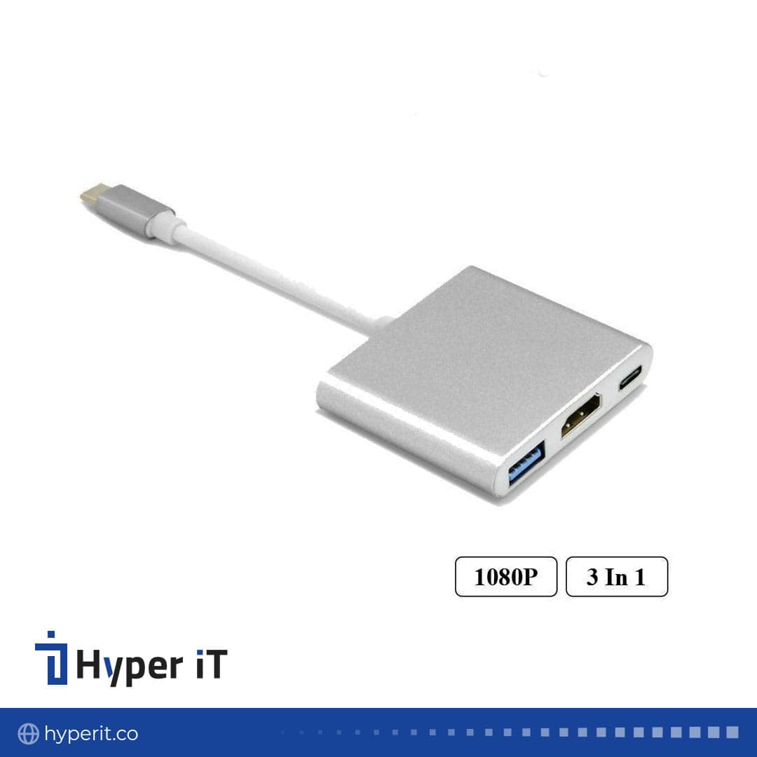 تبدیل Type-C به HDMI/USB سه پورت