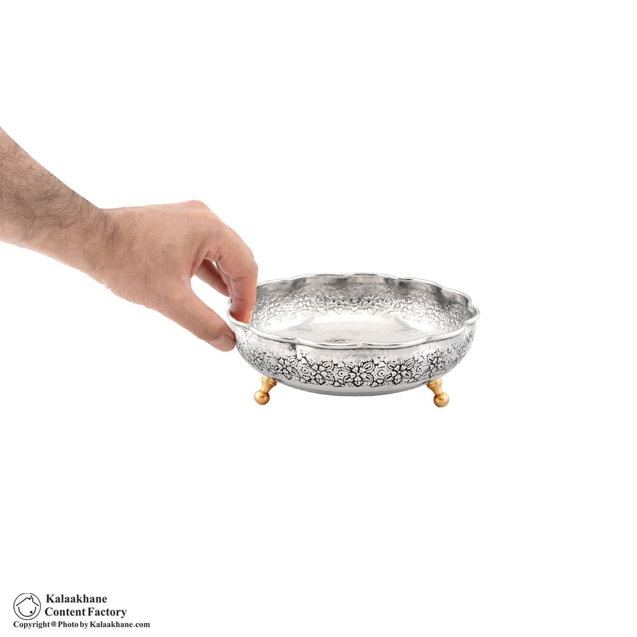 شکلات خوری سه پایه مس دیبا رنگ کروم کد 1064 — تصویر ۷