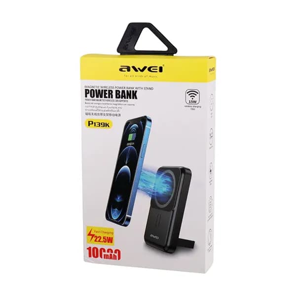 پاوربانک مگ سیف 10000mAh 22.5W P139K اوی (AWEI) — تصویر ۳