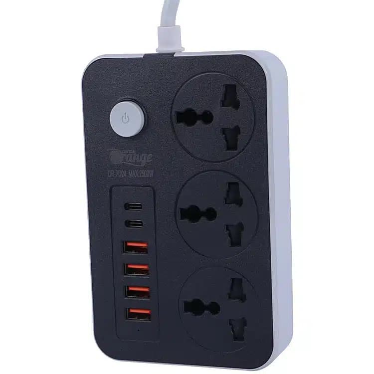 چند راهی 3 خانه اورنج مدل OR-PD24 با کابل 2 متری و شارژر USB و Type-C — تصویر ۵