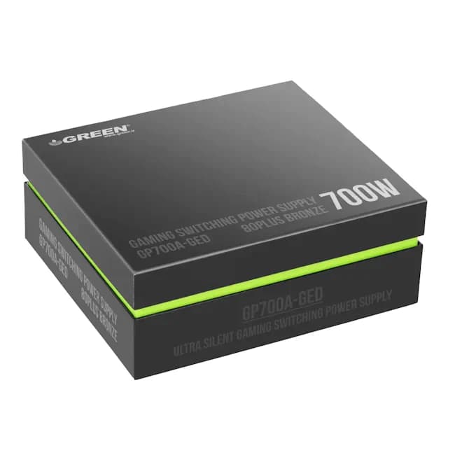 منبع تغذیه کامپیوتر گرین در حد نو (گارانتی اصلی) مدل Green GP700A-GED 700W 80 Plus Bronze Power Supply توان 700 وات
