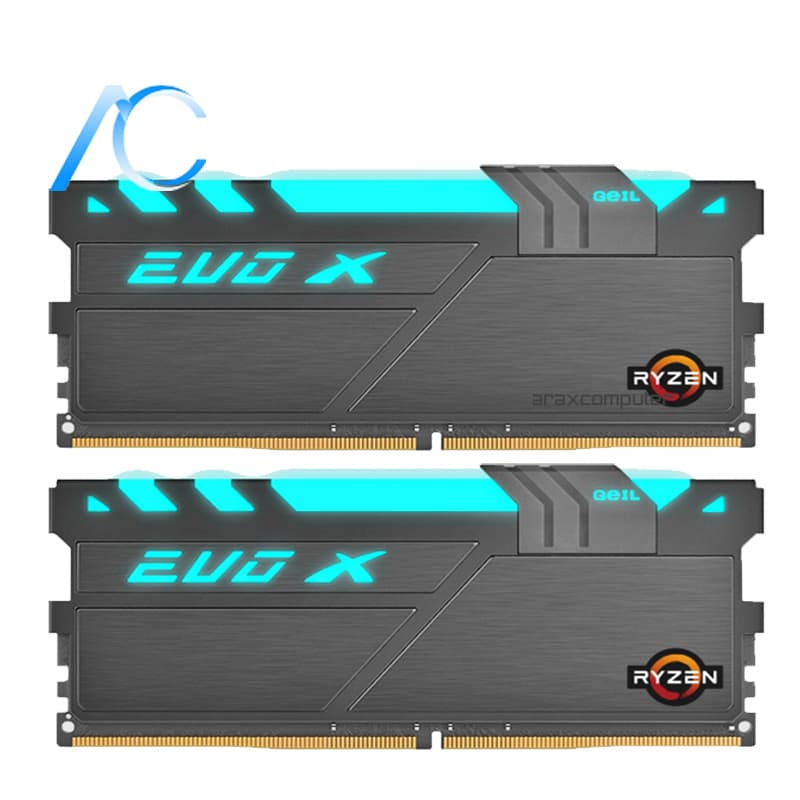 رم کامپیوتر دسته دوم GEIL EVO X RGB DDR4 2400MHZ 16GB(2*8GB) CL17