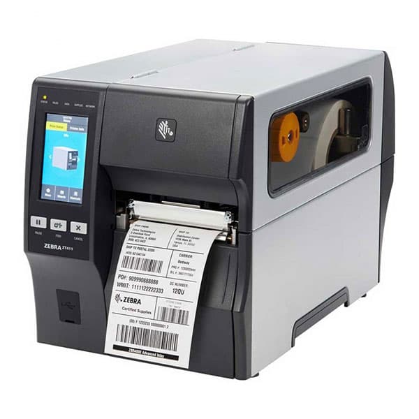 چاپگر لیبل صنعتی Zebra ZT411 203dpi (USB,RS232,LAN,BT) + Rewinder