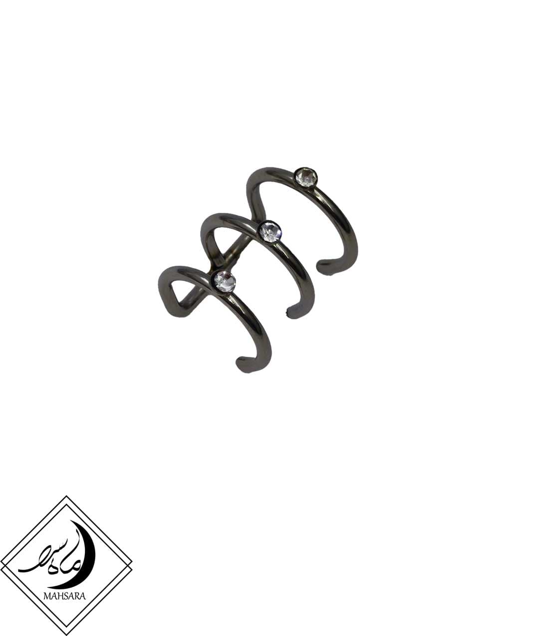 خرید و قیمت پیرسینگ لاله گوش سه نگین دار استیل