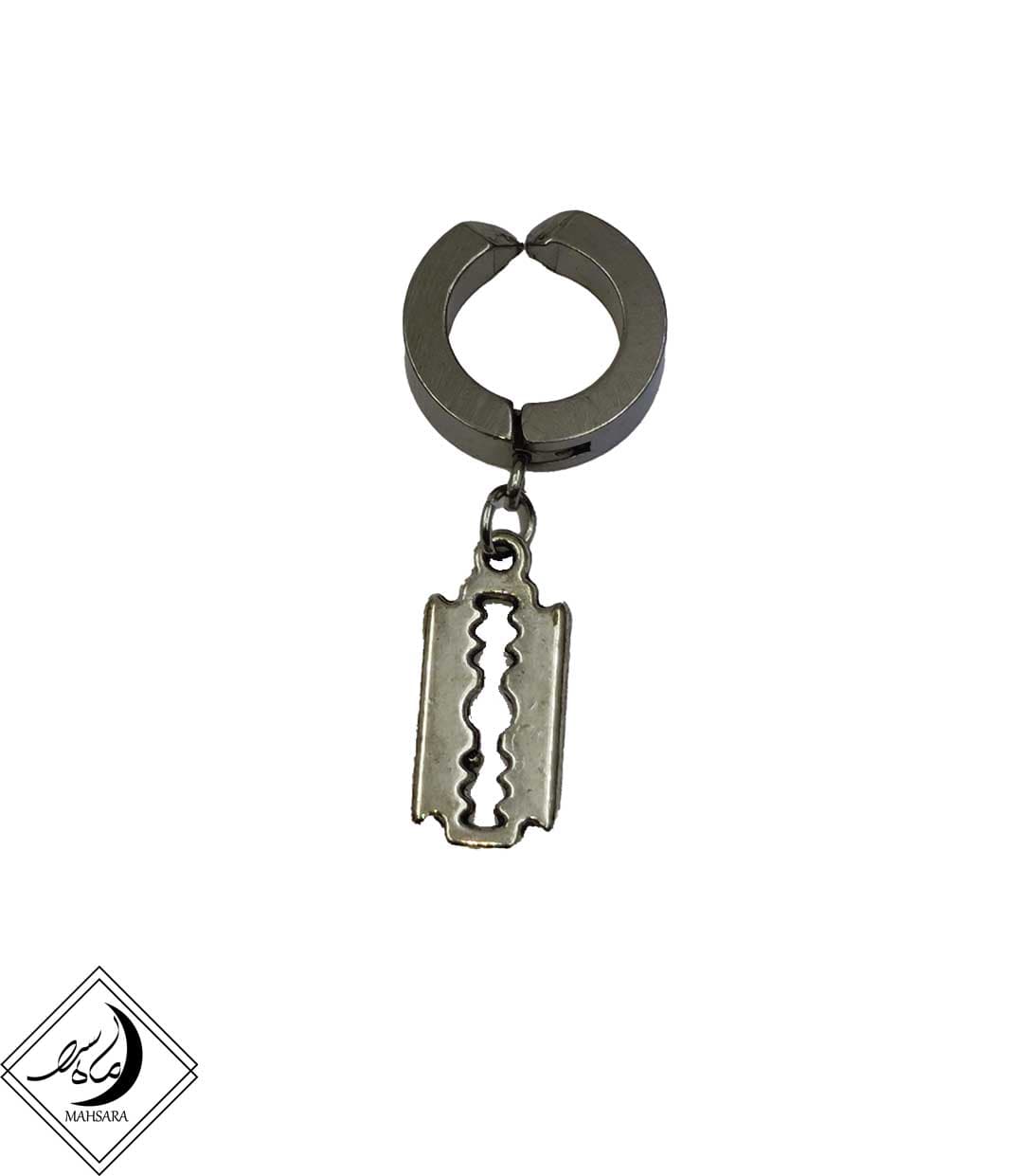 خرید و قیمت پیرسینگ فشاری گوش تیغ نقره ایی استیل