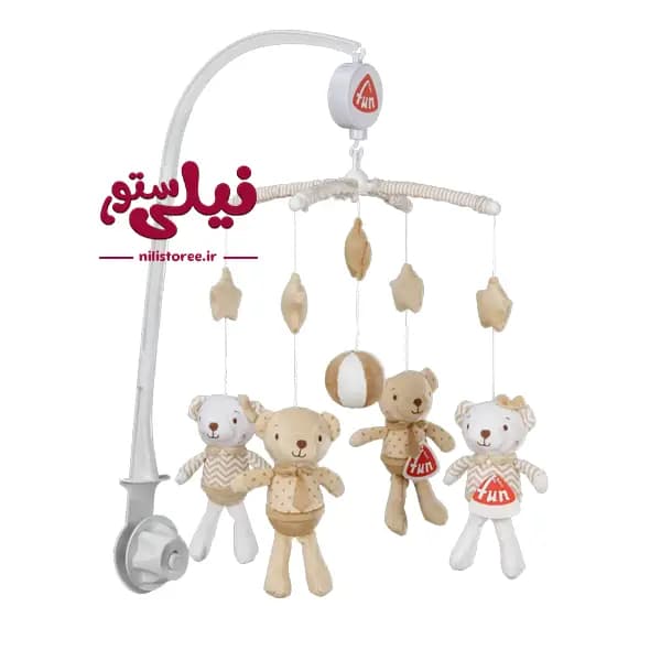 آویز تخت نوزاد موزیکال کوکی طرح خرس بیبی فان Baby Fun — تصویر ۶