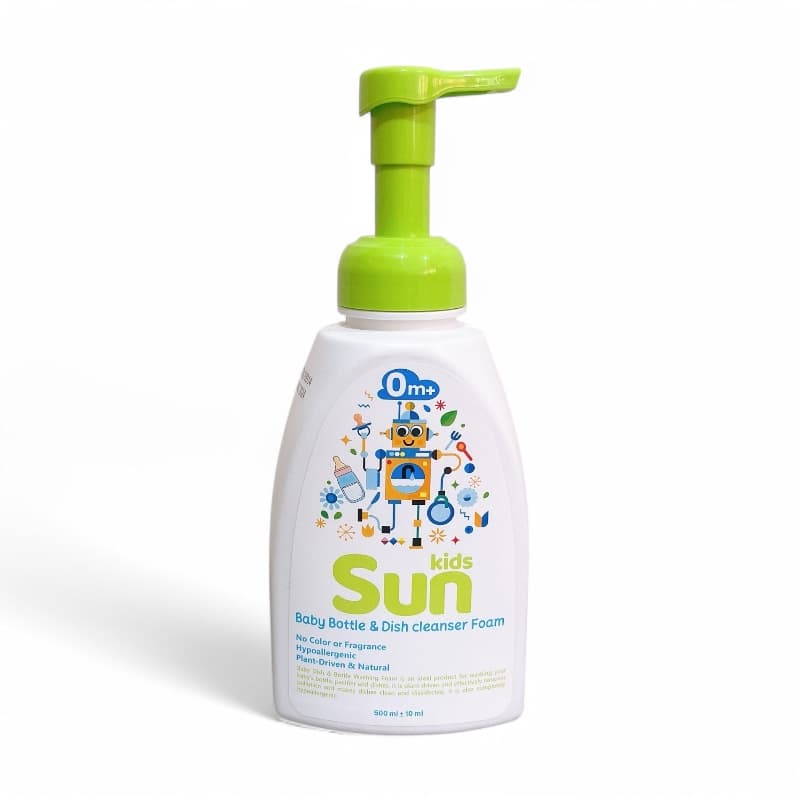 فوم شوینده شیشه شیر و ظروف 500 میل سان کیدز Sun Kids