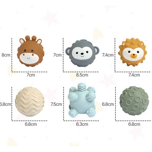 ست شش عددی دست ورزی حیوانات سیلیکونی کونیگ کیدز Konig Kids — تصویر ۱۲