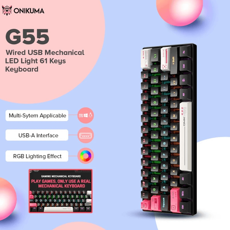 کیبورد گیمینگ اونیکوما مدل G55 RGB — تصویر ۴