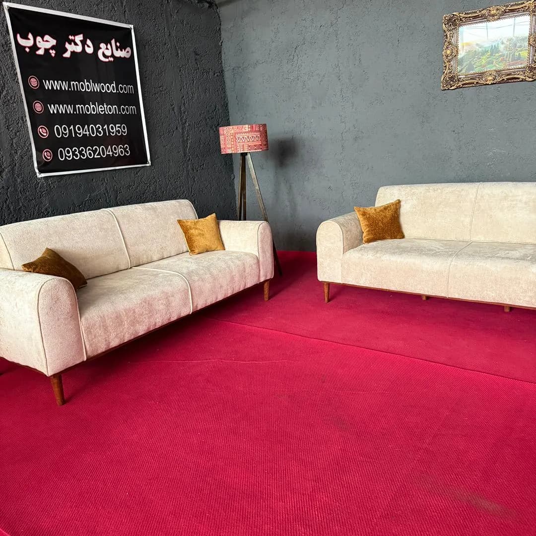مبل راحتی مدل منیمال کلاسیک 8 نفره تختخوابشو آماده تحویل(پارچه تدی خارجی) — تصویر ۷