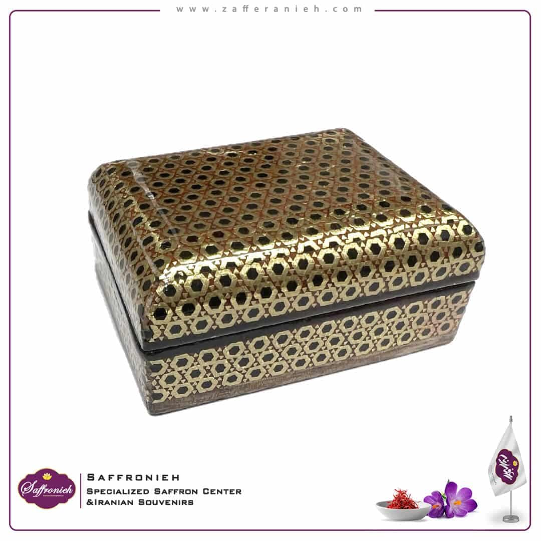 جعبه خاتم کاری کوچک مدل سیاه قلم