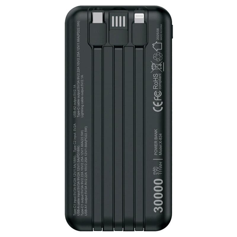 پاور بانک فست شارژ 30000mAh ایکس انرژی مدل X-ENERGY X-834 QC3.0 PD 22.5W — تصویر ۴