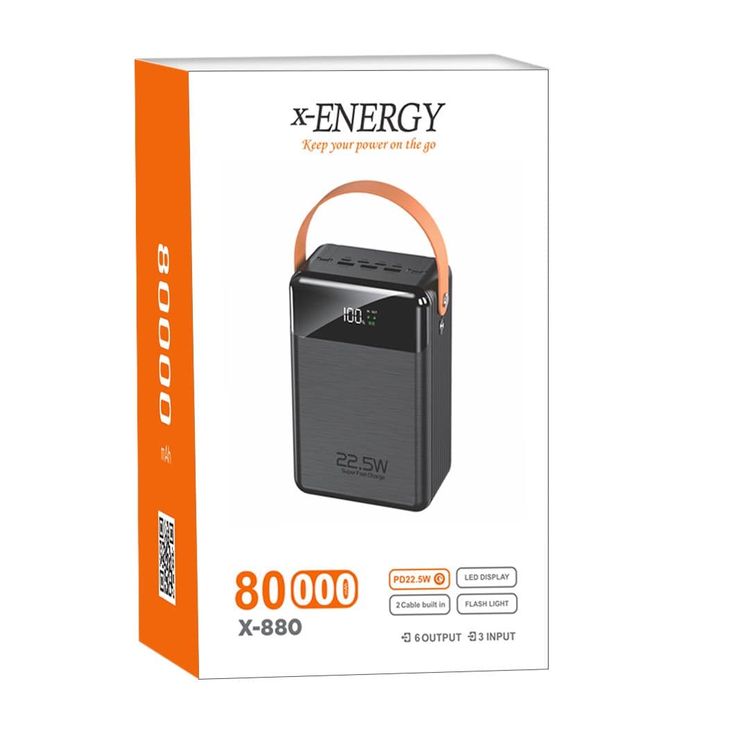 پاور بانک فست شارژ 80000mAh ایکس انرژی مدل X-ENERGY X-880 PD 22.5W — تصویر ۳