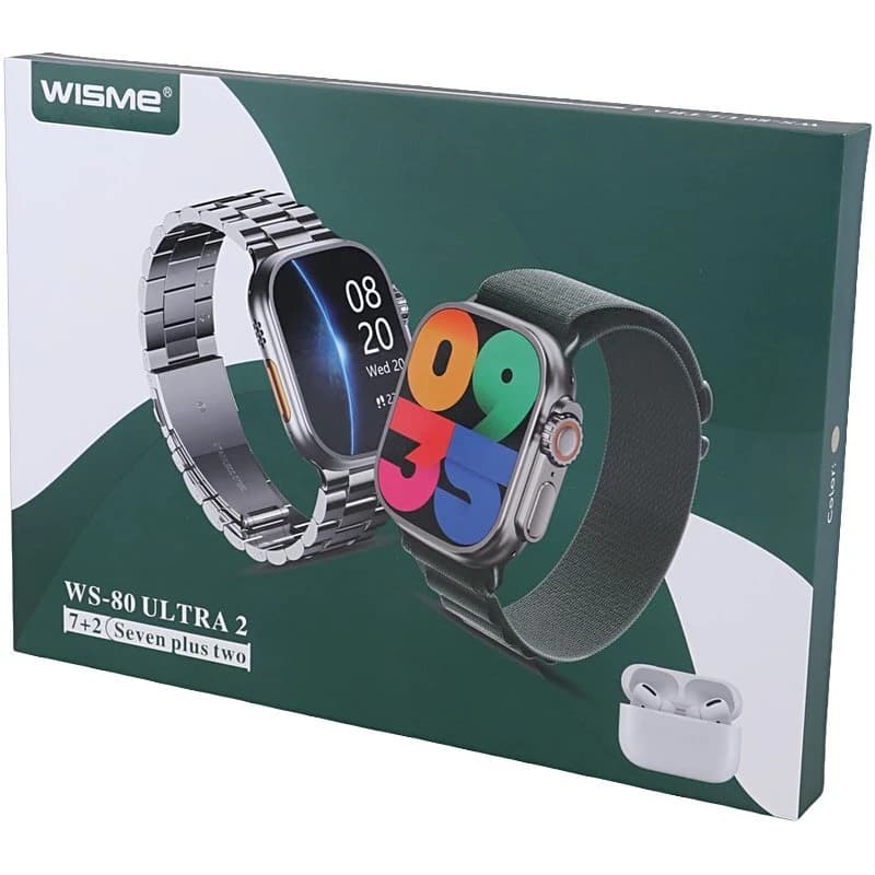 پکیج ساعت هوشمند و هندزفری بلوتوثی ویسمی WS-80 Ultra 2 — تصویر ۹