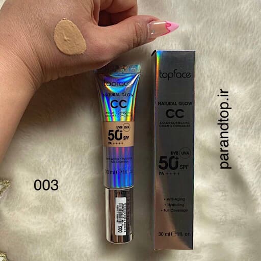 سی‌ سی کرم تاپ فیس مدل نچرال گلو TOPFACE Natural Glow شماره 003 حجم 30 میل
