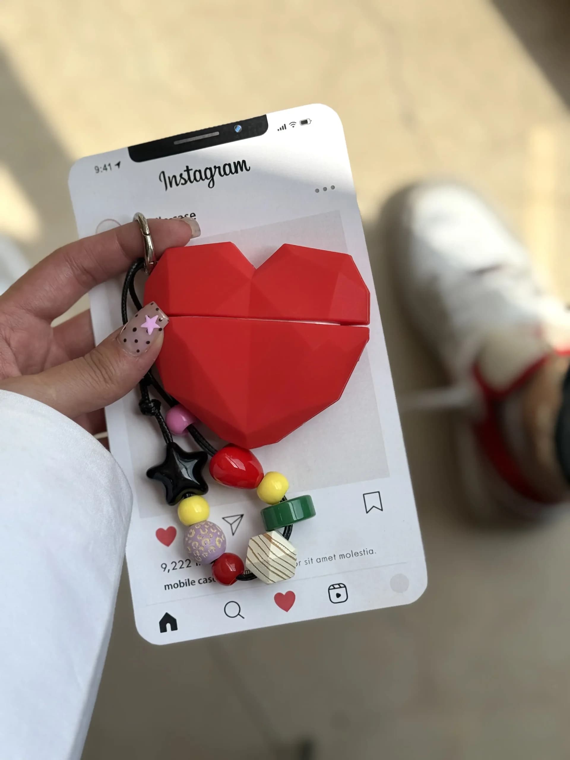 کاور ایرپاد قلب قرمز با آویز (کدa0014) — تصویر ۱۲
