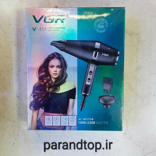 سشوار وی جی آر مدل VGR V-451 مشکی (اورجینال)