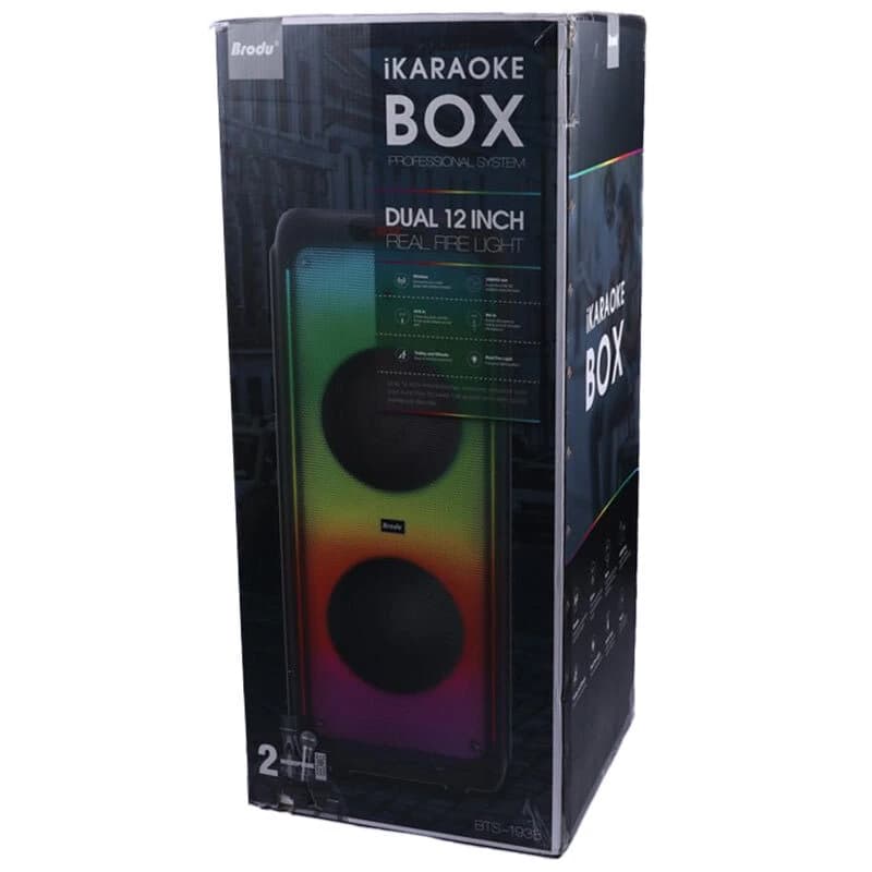 اسپیکر چمدانی بلوتوثی برودو BTS-1938 + ریموت کنترل و میکروفون — تصویر ۹