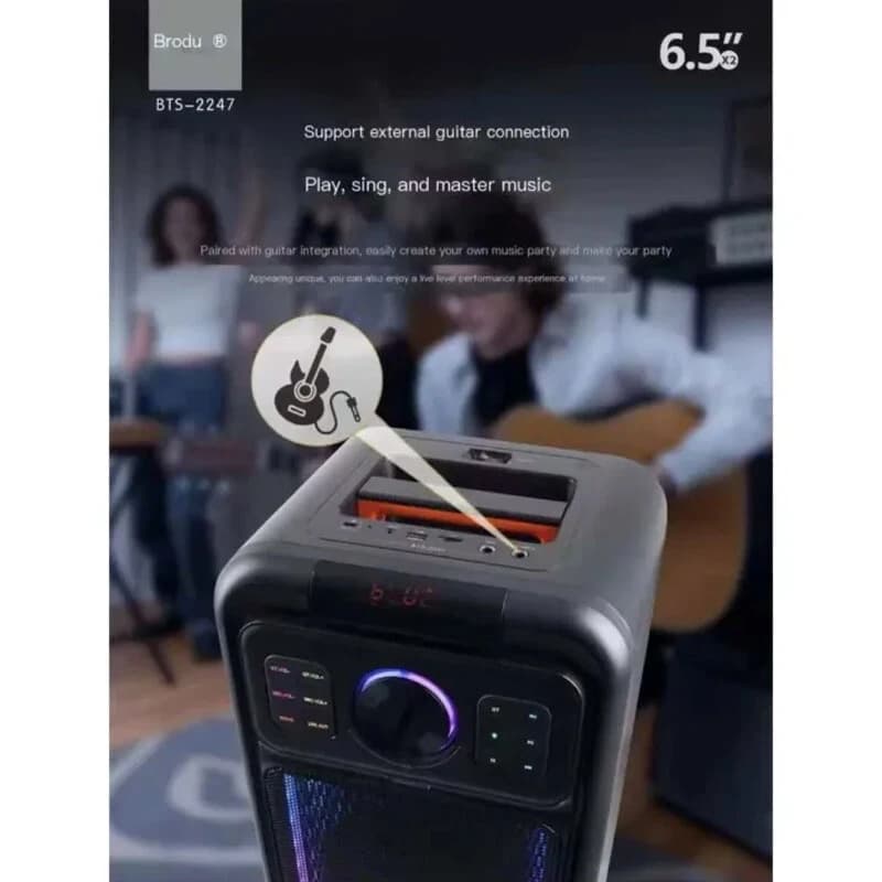 اسپیکر بلوتوثی برودو BTS-2247 + میکروفون — تصویر ۵