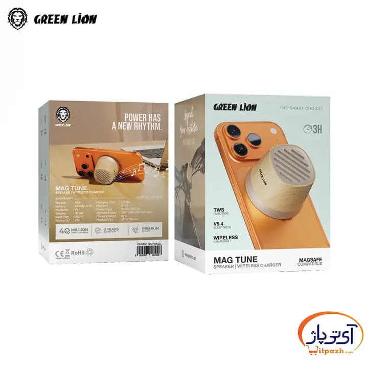 اسپیکر و شارژر وایرلسی گرین لاین مدل Mag Tune — تصویر ۴