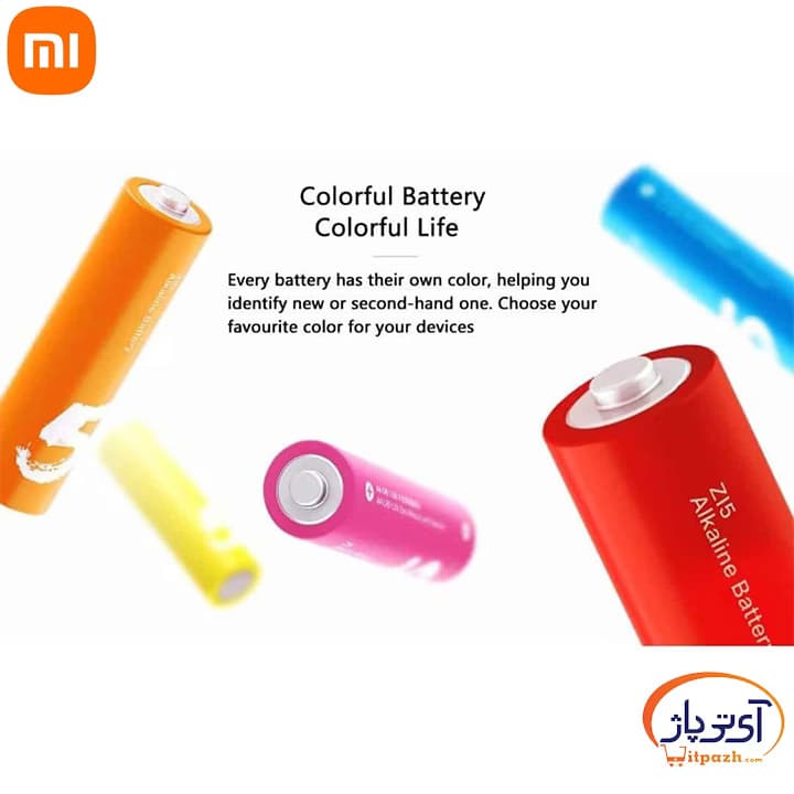 باتری نیم قلمی رنگی شیائومی AAA RAINBOW BATTERIES — تصویر ۵
