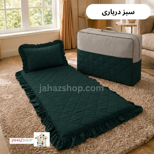 تشک و بالشت و روبالشتی پنبه دوزی شده ۳ تیکه (مدل لیزا)