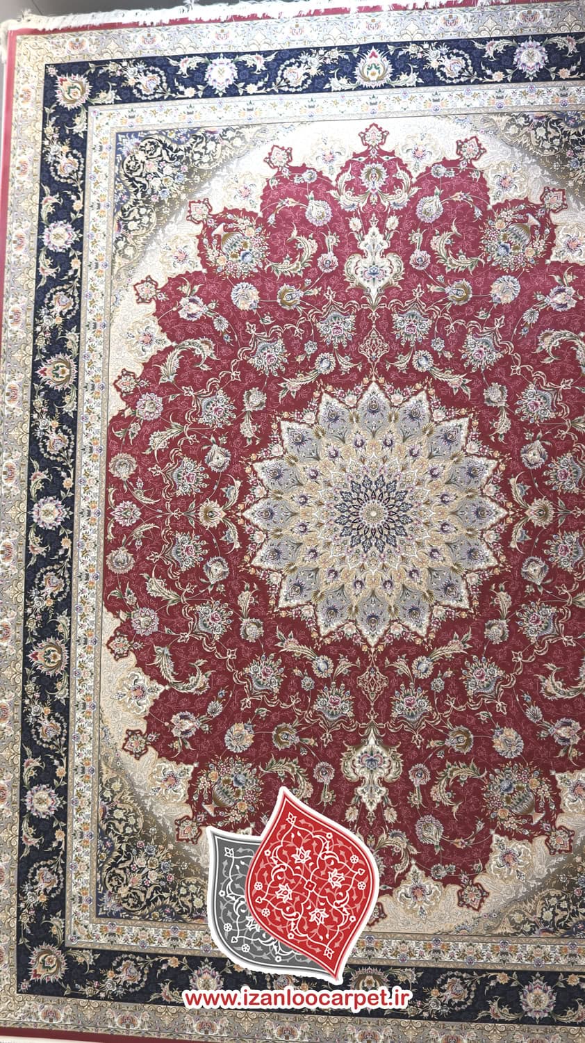 فرش مشهد طرح 814003 ارغوانی 1500شانه تراکم 4500 تمام برجسته تمام آکریلیک