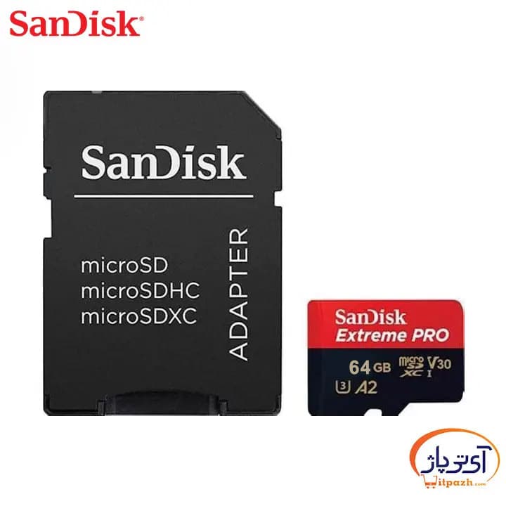 کارت حافظه MicroSD سندیسک Extreme Pro V30 ظرفیت 64 گیگابایت 200MB/s