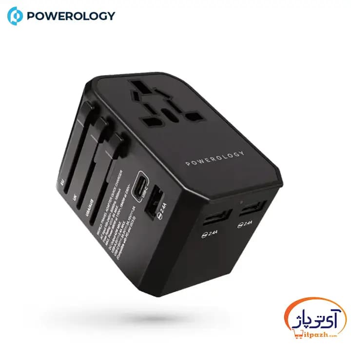شارژر دیواری پاورولوژی Universal Travel Adapter توان 45 وات — تصویر ۵
