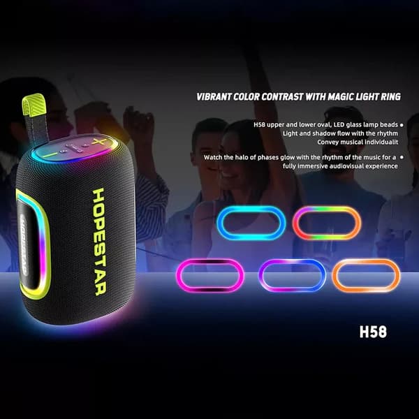 اسپیکر قابل حمل بلوتوثی هوپ استار مدل HOPESTAR H58 — تصویر ۸