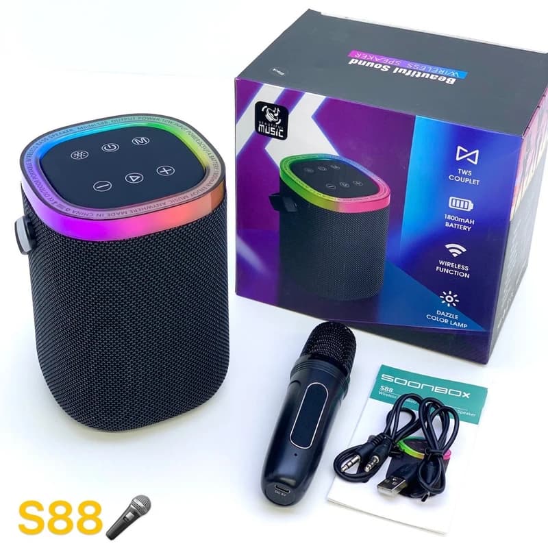 خرید اسپیکر بلوتوثی S88 | قابل حمل، بی‌سیم، همراه میکروفون — تصویر ۱۱