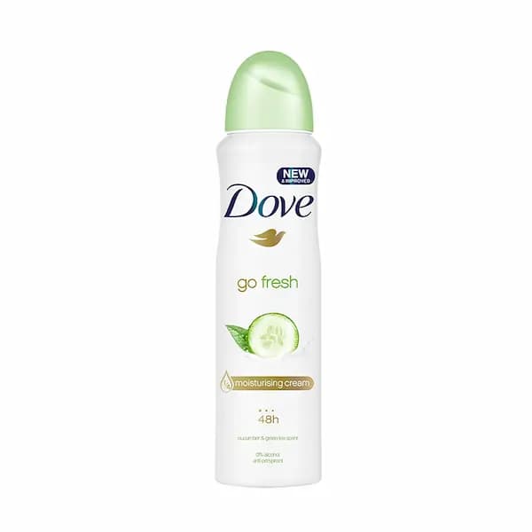 اسپری بدن داو رایحه خیار و چای سبز مدل go fresh