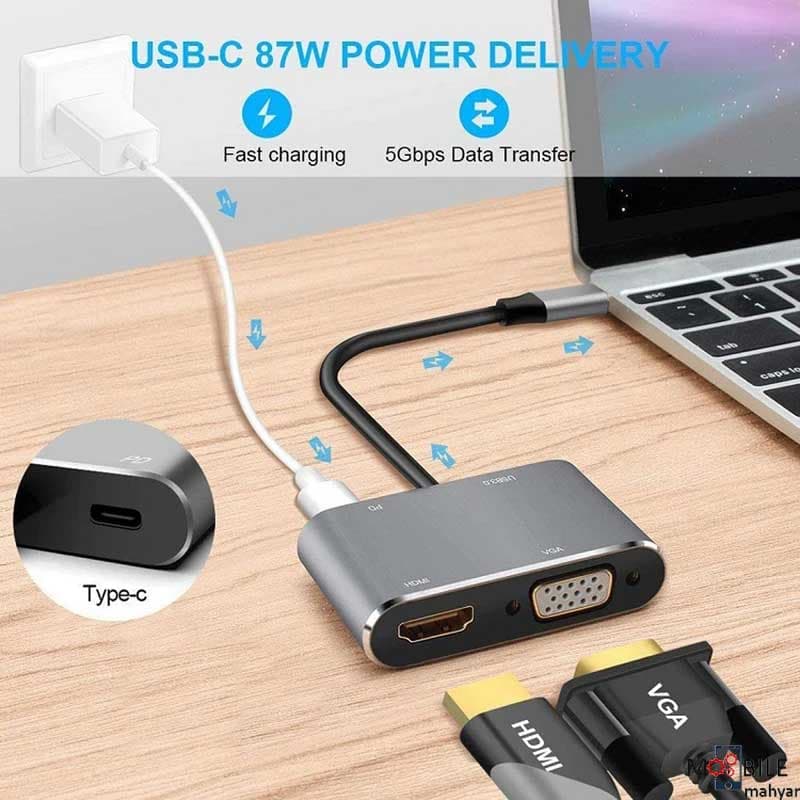 مبدل USB-C به HDMI / VGA / USB — تصویر ۱۲