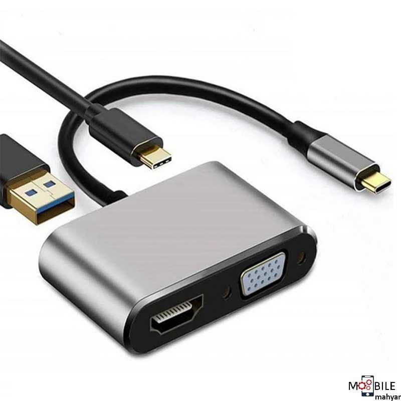 مبدل USB-C به HDMI / VGA / USB