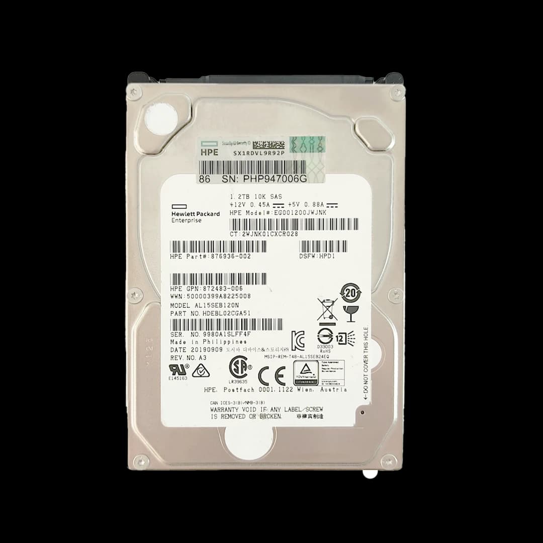 هارد سرور مدل HPE HDD 1.2TB SAS 12G Ent 10K SFF SC 512n DS ظرفیت 1.2 ترابایت 876936-002 — تصویر ۳
