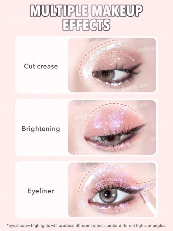 سایه مایع دوطرفه شیگلم مدل Silk & Sparkle رنگ taupe — تصویر ۵